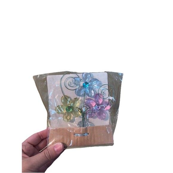 Ganz Crystal Expressions Acrylic 5in Flower Daisy Posy Pot Photo Display Holder - Picture 1 of 4